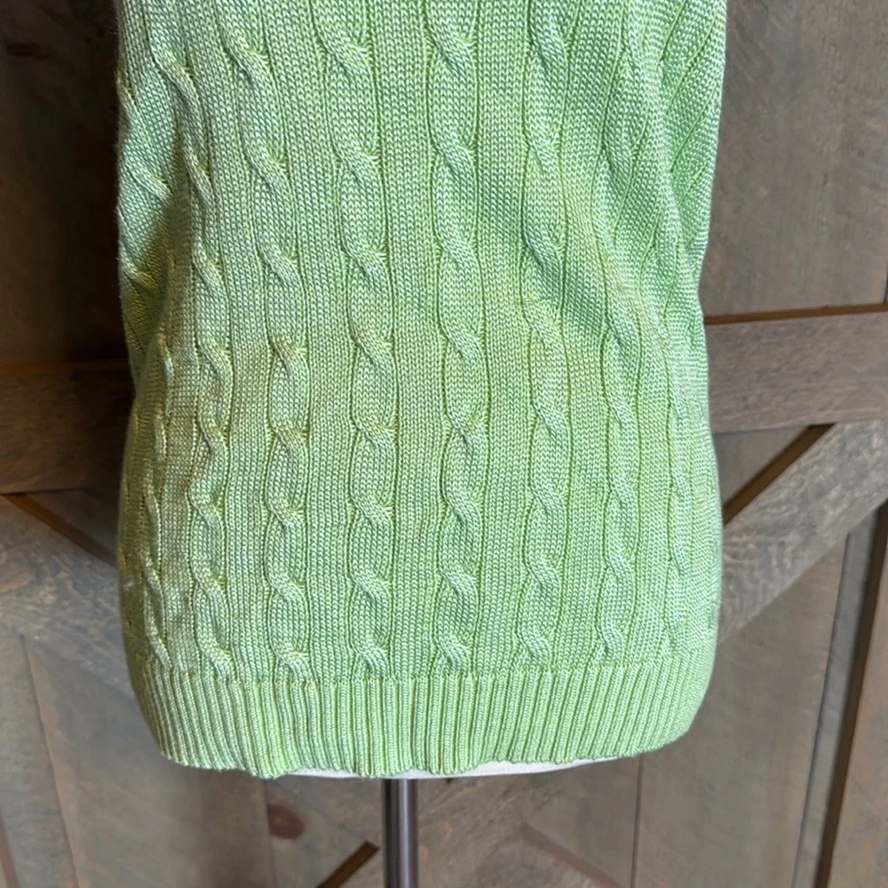 Lauren Ralph Lauren lime green cable knit sweater vest Size Large